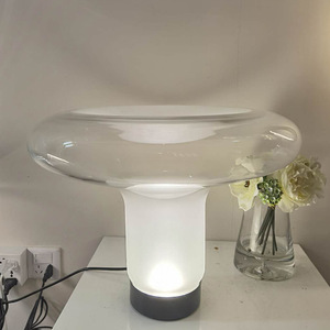 Modern Glass <b>Table</b> <b>Lamp</b> LED Light Source E27 <b>Base</b> Switch Control For Bedroom Study Living Room Designer Decor - Product Image 3