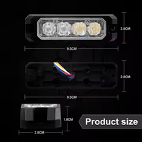 CIGO LED-04K Rot/Blau 12V 4 LED 500-520LM 15 Wählbare Blinkmuster Universelles Innenraum-Warnblitzlicht für Notfälle