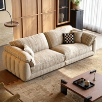 Nouveau modèle minimaliste 2026 – Canapé en tissu chenille détachable et lavable, style rétro français, pour salon, rangée droite rayée