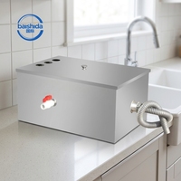 Séparateur de graisse en acier inoxydable poli pour évier, séparateur huile-eau, canal de drainage autonome pour cuisine commerciale