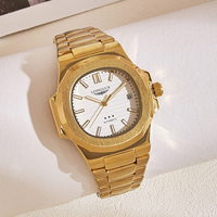 Montres automatiques LONGLUX, montres mécaniques de luxe pour hommes, vente en gros, acier, date, étanches, cadeau pour homme