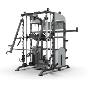 Equipo de gimnasio comercial 4 en 1 multifuncional 3d Smith Machine Cable Crossover Trainer Power Rack, nuevo diseño de 2020