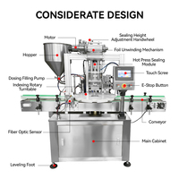 Machine de remplissage automatique de crème, de beurre de cacahuète, de sauce au miel, de yaourt, de shampoing et de savon liquide, à commande servo, avec trémie et alimentateur de 20 L