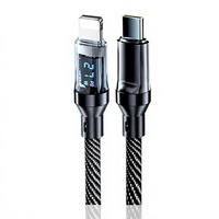 Kabel Data Pengisian Cepat dengan Layar Digital Transparan 100W USBA ke Type C, Cocok untuk Samsung, iPhone, Tablet, dan Perangkat Lainnya