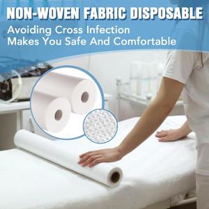 Rollo de Sábanas Desechables de Tela No Tejida Precortadas con Orificios para Camillas de Masaje, Sillas Faciales, Spa Médico, Transpirables para Hospital, Blancas - Product Image 4