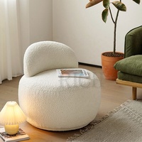 Canapé simple en tissu bouclé en fausse fourrure de mouton, style nordique, pour salon d'appartement ou hôtel, fauteuil d'appoint en velours de luxe