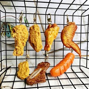 Porte-clés miniature réaliste en PVC, modèle de simulation alimentaire créatif et mignon, poulet frit, saucisse, frites, cadeau - Product Image 4