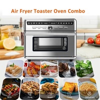 Four à Friture à Air Électrique de Comptoir 25L 1800W, 10 Menus Prédéfinis, Double Vitre, Acier Inoxydable, Utilisation Domestique et Automobile (France, Pays-Bas)