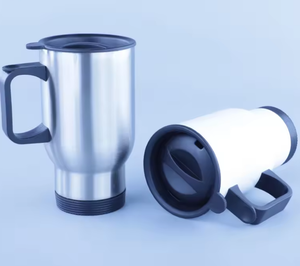 Vaso de Viaje de Acero Inoxidable con Revestimiento y Asa de 450 ml, Taza para Auto Sublimable - Product Image 4