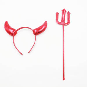 Diadema con Cuernos, Cola Roja y Lazo, Disfraz de Diablo Hecho a Mano para Niños, Decoración para Fiestas Temáticas de Carnaval, Halloween - Product Image 4