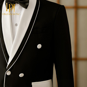 ชุดสูทธุรกิจสำหรับ<span class=keywords><strong>ผ</strong></span>ู้ชายชุดสำหรับงานแต่งงานเจ้าบ่าวชุดออ<span class=keywords><strong>ก</strong></span>งานปาร์ตี้มีซิป - Product Image 1