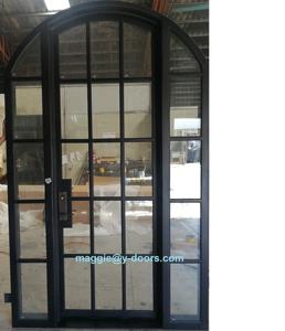 Porta de entrada de ferro francesa moderna de aço, porta exterior dupla - Product Image 5