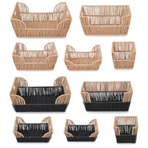 Juego de 5 Cestas de Almacenamiento Tejidas a Mano, de Diferentes Tamaños, de Cuerda de Papel, Color Beige Natural y Verde, Estilo Boho Rústico, Organizador de Almacenamiento <span class=keywords><strong>para</strong></span> el Hogar, Venta <span class=keywords><strong>al</strong></span> <span class=keywords><strong>Por</strong></span> <span class=keywords><strong>Mayor</strong></span> - Product Image 4