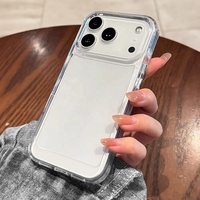 Coque de téléphone transparente en PC rigide antichoc de luxe avec pare-chocs en silicone souple pour iPhone 17 16 15 14 13 12 Pro Max X XR Nouveau