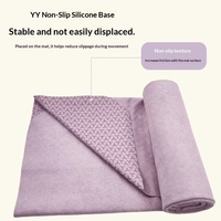 Ensemble de trois serviettes pour tapis de yoga - Fabriquées en daim ultra-fin de 1,5 mm, séchage rapide, antidérapantes, logo personnalisable