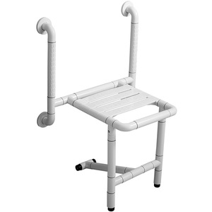 <b>Folding</b> Bathroom <b>Stool</b> With Double Armrests 150 Kg Weight Capacity Wall Mounted <b>Shower</b> Room Safety Equipment - Product Image 4