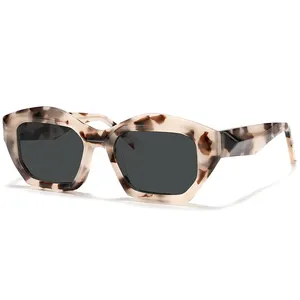 Custom Private Logo Shades Acetate Frame Sun Glasses High Quality Square Fashion Vintage Luxury Acetate Sunglasses Men