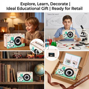 Magipanda Kit <span class=keywords><strong>de</strong></span> Proyectos Educativos STEM para Niños, Radio <span class=keywords><strong>de</strong></span> <span class=keywords><strong>Madera</strong></span> para Armar, Juguetes para Estudiantes Escolares - Product Image 4