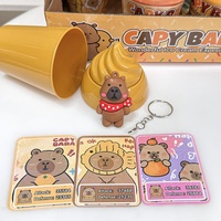12pcs/set Kedatangan Baru Kotak Misteri Es Krim Kapsul Kejutan Ransel Perhiasan Gantungan Kunci Tali Capybara Kotak Misteri Boneka Mainan