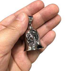 Cloche de moto vintage en acier inoxydable plaqué argent, avec logo personnalisé, couleur Lady Rider Gremlin <span class=keywords><strong>Bell</strong></span> Punk, porte-bonheur - Product Image 5