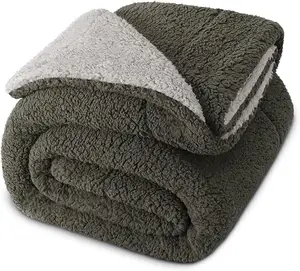 Reversible Sherpa Fleece Throw Blanket For Couch Soft Plush Blanket For Bed Sofa Thick Warm Fluffy Blankets For Fall Winter
