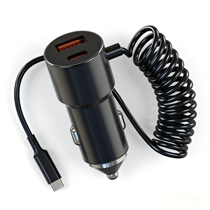 <span class=keywords><strong>Caricabatterie</strong></span> Auto Portatile con Cavo a Spirale Type-<span class=keywords><strong>C</strong></span> PD per Ricarica Rapida, Compatibile con <span class=keywords><strong>iPhone</strong></span> Samsung Xiaomi - Product Image 5