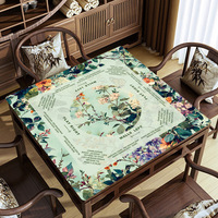 Tapis de Mahjong Américain Imprimé Floral Papillon Style Pastoral, avec Directions et Règles de Jeu, Silencieux et Antidérapant – Vente Flash