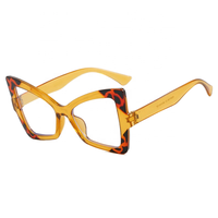 Nouvelles montures de lunettes élégantes et polyvalentes, style européen et américain, grandes, effet papillon, miroir plat, couleurs assorties, anti-lumière bleue