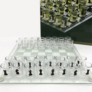 Jeu d'échecs en verre, 25x25cm, 32 pièces, personnalisation universelle, jeu pour boire - Product Image 5
