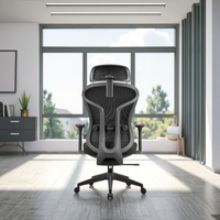 Chaise de bureau ergonomique moderne en maille pivotante pour direction Appui-tête réglable Support lombaire à réglage automatique Certifié Classe-3 Gas Lift