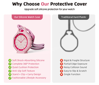 Funda Protectora de Silicona para Reloj AP, Cobertura Total de 360° con Soporte Integrado y Clip de Mosquetón, Soporte para Reloj con Mosquetón