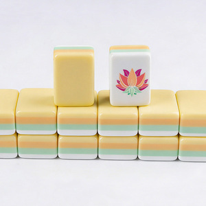 Color <b>Mahjong</b> <b>Set</b> Custom Logo Printing 144pcs Tiles in PVC Box for Home Entertainment Business Gifts Customizable Design Details - Product Image 2