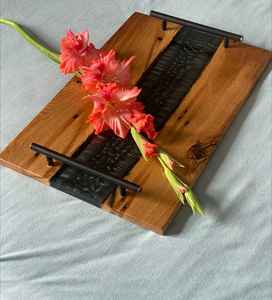 Bandejas de Servir Naturales con Resina de Colores para una Presentación de Alimentos Elegante y Decoración Artística de Cocina - Product Image 3