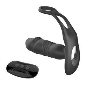 Không Dây Điều Khiển Từ Xa Tuyến Tiền Liệt Massager Người Đàn Ông Của Có Thể Thu Vào Đôi Vòng Khóa 10-Tần Số Trở Lại Tòa Masturbator - Product Image 1