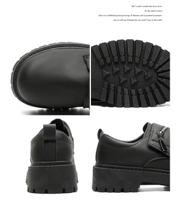 Chaussures de sport décontractées noires pour hommes, à plateforme, à lacets, à <span class=keywords><strong>semelle</strong></span> épaisse, avec fermeture éclair, confortables, antidérapantes, pour les trajets quotidiens - Product Image 2