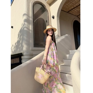 Vestido Maxi Boho Floral sin Tirantes para Mujer, Estilo Holgado para Playa, Vacaciones y Resort, Talla Grande, Transpirable, Diseño Digital, Fabricado en Vietnam - Product Image 6