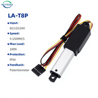 Actionneur linéaire robotique 6V/12V/24VDC, course 10-300MM, avec retour de position par potentiomètre