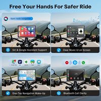 Zmecar 5'' Écran tactile portable pour moto Carplay, compatible avec CarPlay et Android Auto, navigation moto