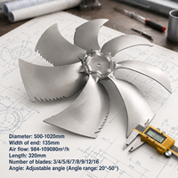 Ventilateur de refroidissement axial à impulsion unique en alliage d'aluminium à 7 pales, à lame courbée, haute résistance, haute température, robuste