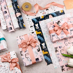 Vente en gros de rouleaux de mouchoirs d'anniversaire de haute qualité série animale emballage rouleau de papier d'emballage artisanat supérieur - Product Image 1