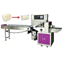 Machine d'emballage horizontale automatique compacte et peu encombrante pour produits plats, chocolat, bâtonnets glacés et snacks