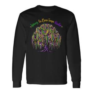 Camiseta de manga larga Mardi Gras Beads Tree para hombre, Carnaval de Nueva Orleans 2025 - Product Image 2