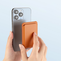 Support de téléphone portable magnétique puissant et porte-cartes en cuir PU pliable, compatible avec les appareils portables, en stock, pour usage au bureau
