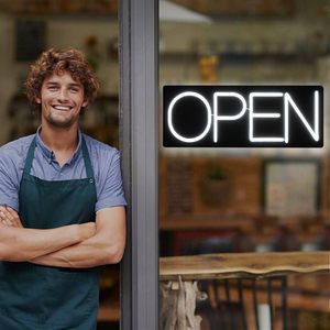 オープンサインビジネス12V/2A超明るいLEDネオンサイン22インチ軽量ビジネス店先窓ガラスドア小売店用 - Product Image 5