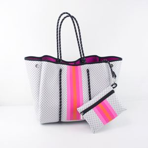 Bolso de Neopreno Estampado al por Mayor para Mujer, Bolso de Playa de <span class=keywords><strong>Marca</strong></span> a la Moda, Bolso de Mano Impermeable de Neopreno para la Playa, en Stock para Vender - Product Image 6