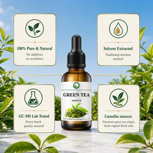 Absolue de thé <span class=keywords><strong>vert</strong></span> naturel (Camellia Sinensis) pour parfums, cosmétiques, aromathérapie, bougies et savons – Parfum frais et herbacé - Product Image 2