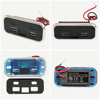 Fabrika 5V3.1A Gömme Montajlı Usb Araç Şarj Cihazı RoHS İşaretiyle 4 Portlu Çift USB a & 2 TİP-C Şarj Cihazı VOLTAJ ÖLÇER Araç Şarj Cihazı Prizi