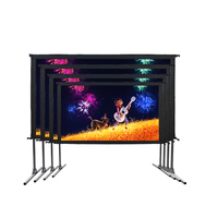 Snelle Opvouwbare Draagbare Projector Screen Verstelbare Stand Benen voor Indoor/Outdoor Movie Theater met Stand Benen en flight case