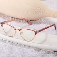 Partagas Fashion Trendy Metal TR90 Cat Eye CP Anti Blue Light Blocking Lunettes Optique Lunettes à monture pour femmes
