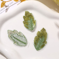 200 pièces de feuilles en maille perlées et pailletées, faites main et cousues, pour loisirs créatifs, accessoires pour pinces à cheveux, coiffes et jupes
